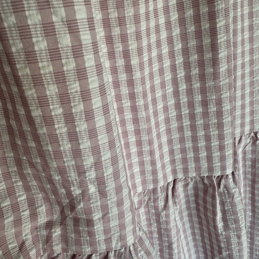 English Factory Pink and White Gingham A-Line Skirt